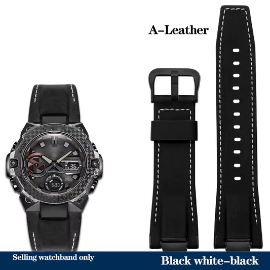 New Genuine Leather Watchband Casio Steel Heart Watch GST-B400 GST-B400BD Series Modified Strap Nylon Sports Bracelet Male
