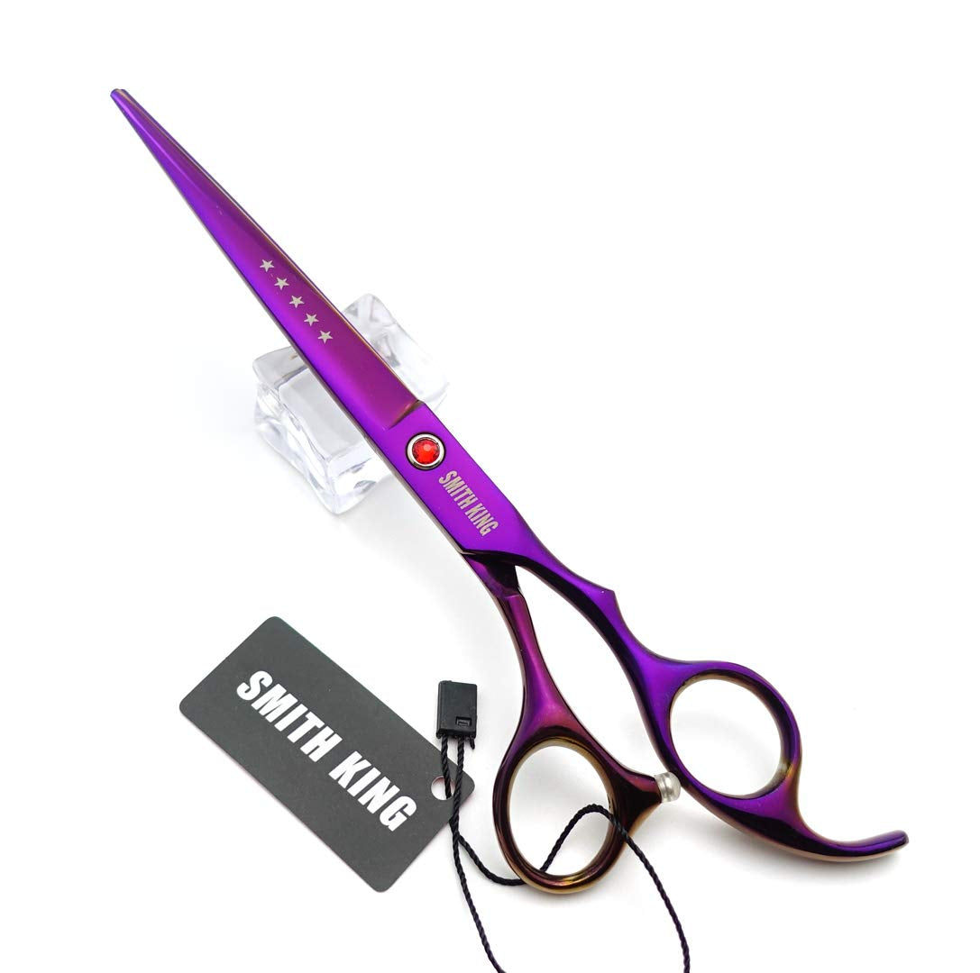 7.0 Inches Professional Hair Cutting Thinning Scissors Set with Razor (Violet)