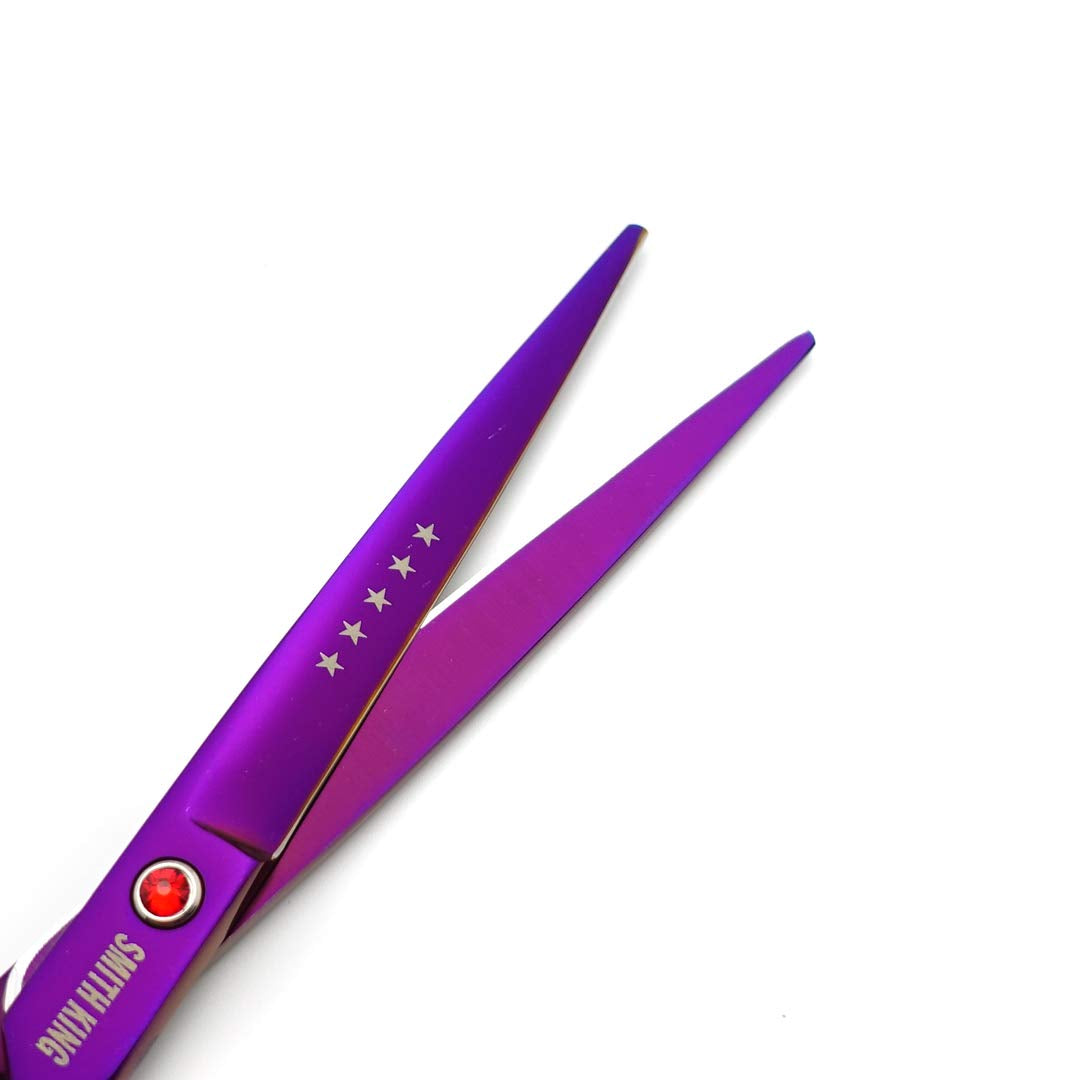 7.0 Inches Professional Hair Cutting Thinning Scissors Set with Razor (Violet)